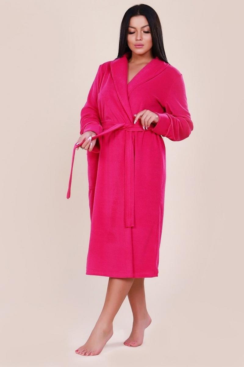 Женские махровые халаты с вышивкой Больших размеров серии Comfort